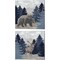 Blue Cliff Mountains Scene - Bear, Deer by Tara Reed 14" x 14" Canvas Wall Art (Set of 2)